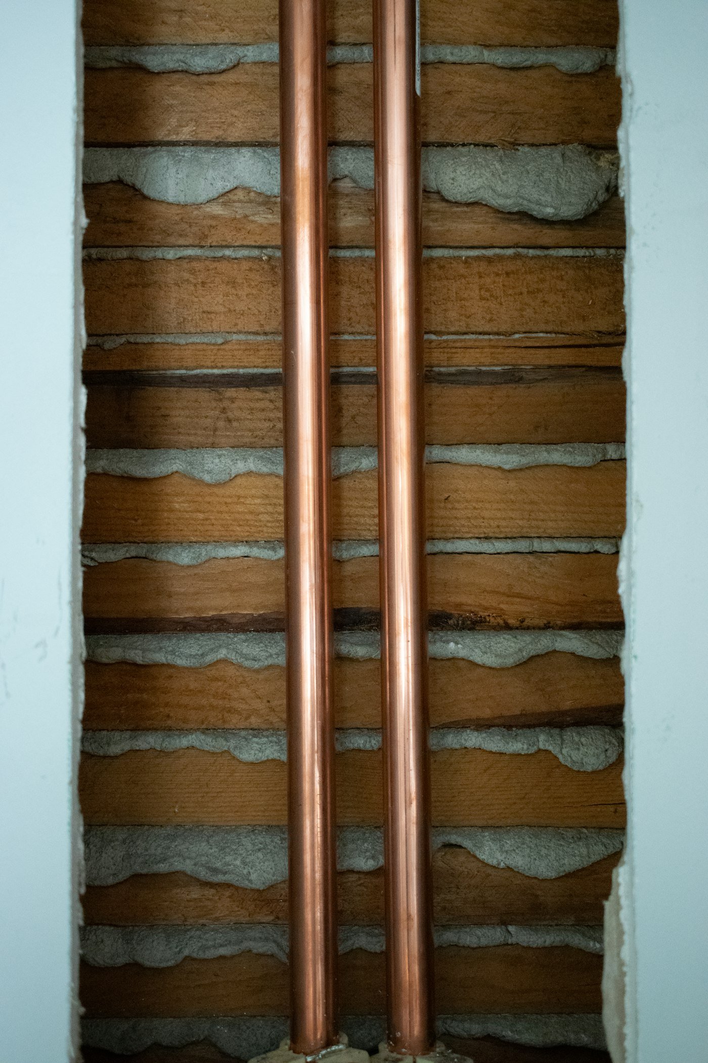 Copper pipes, a non-ferrous metal